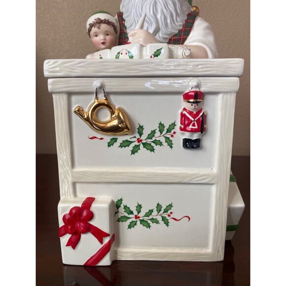 Lenox Santa Workbench Cookie Jar Santa’s Holiday Toy Shop 2000s - No Box - Picture 3 of 16